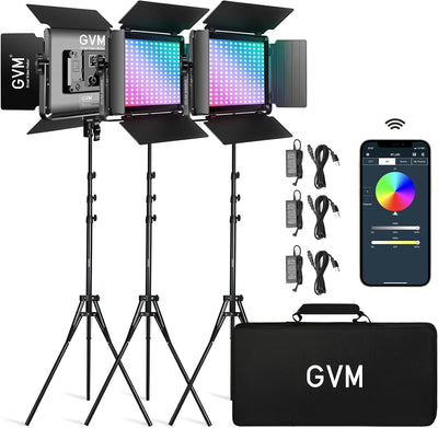 Panel LED RGB 60W control Bluetooth estudio 8 escenas