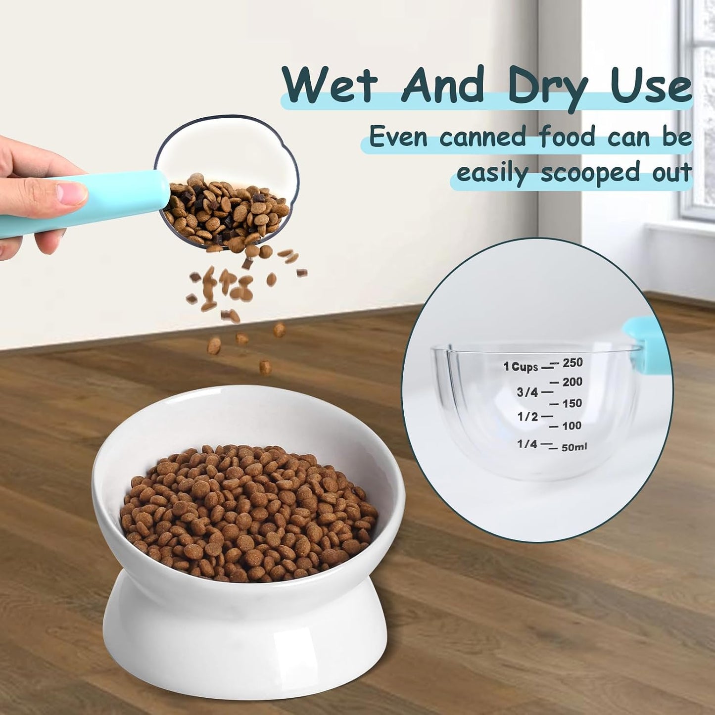 Cuchara medidora para mascotas 1 taza uso múltiple
