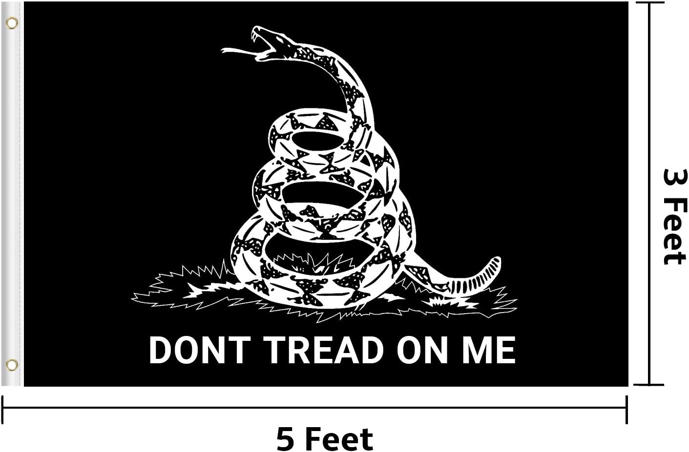 Bandera EE.UU. 3x5ft Don't Tread On Me 2 Pzas Exteriores