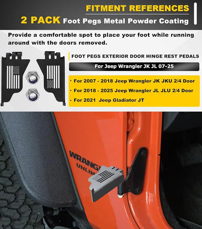 Pedales reposapiés Jeep Wrangler JK JL 2007-25 Gladiator JT metal