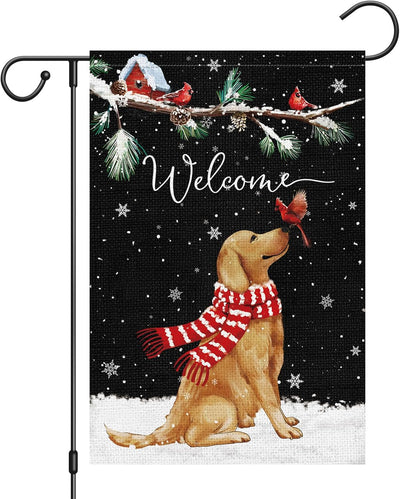 Bandera jardín perro golden retriever 12x18pulg