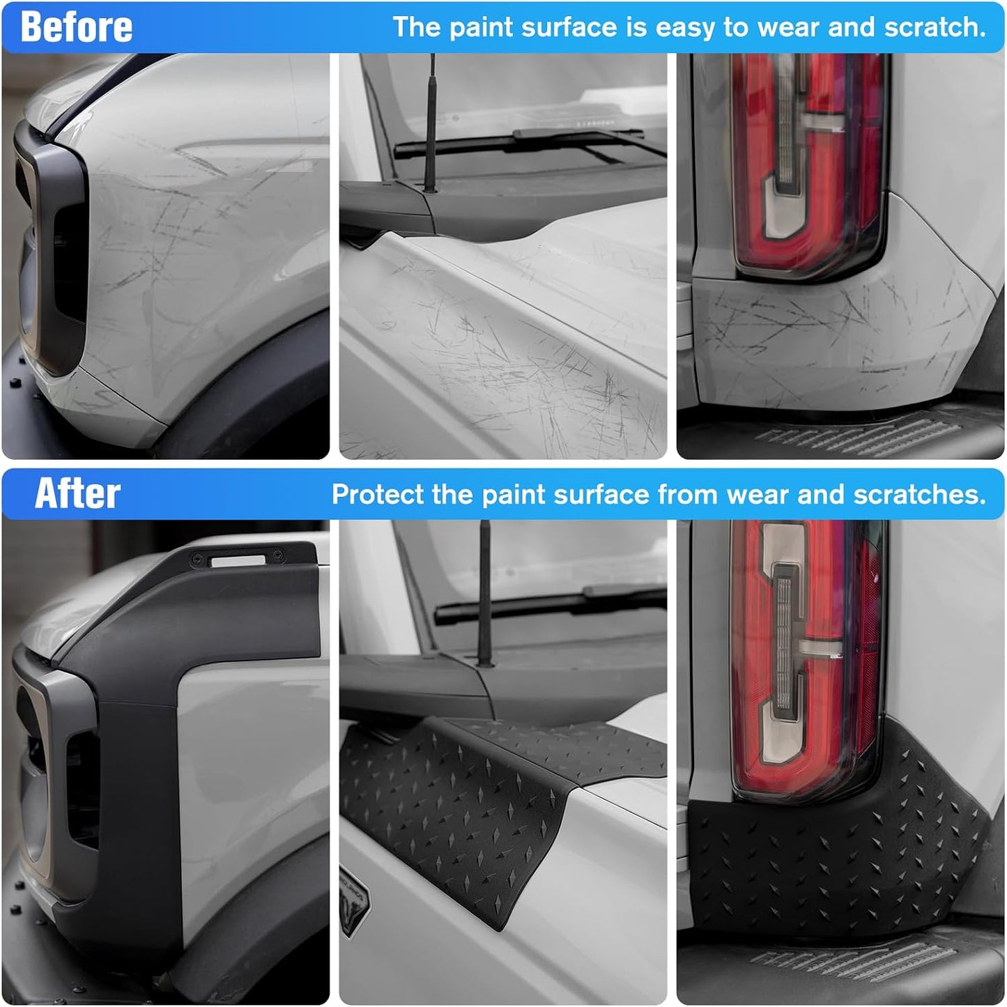 Protectores esquina Ford Bronco 4 puertas 6 negros