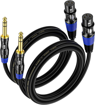 Cable XLR a TRS 1/4 pulg 3 pies paquete 2