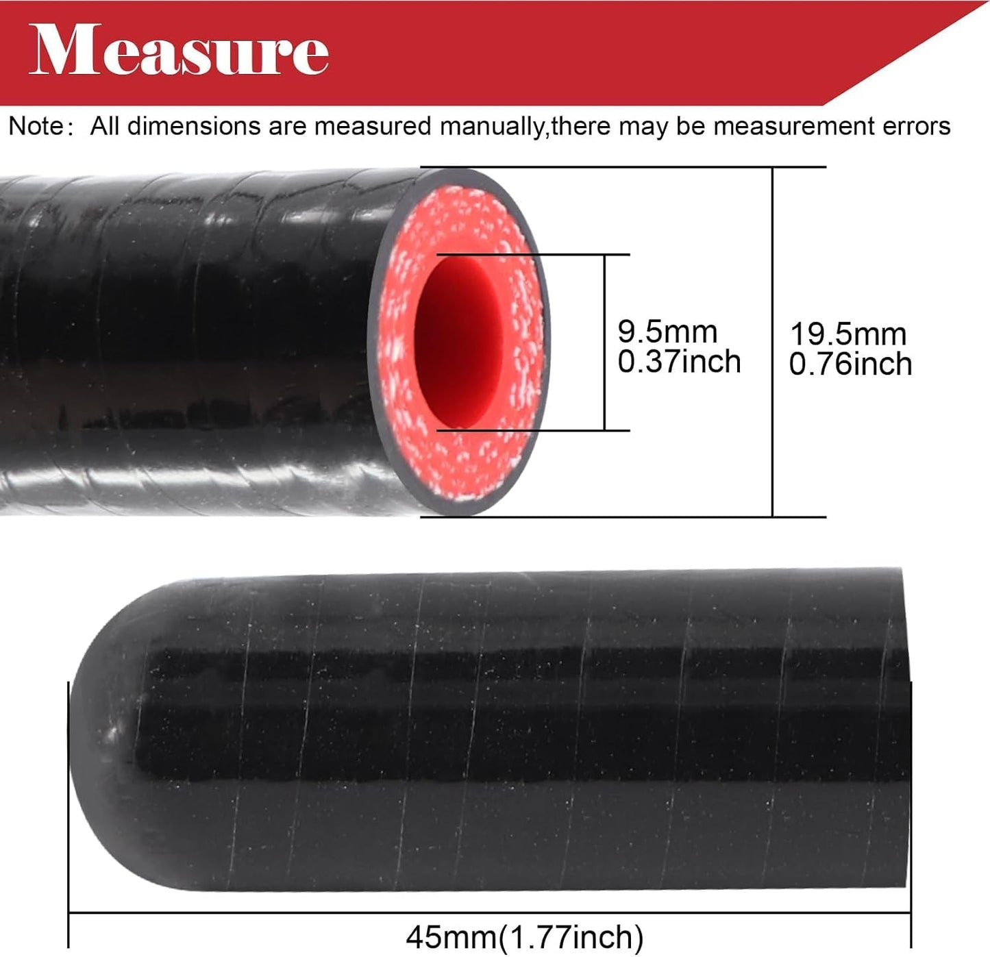 Tapón manguera vacío silicona 3/8 reforzado 4 capas