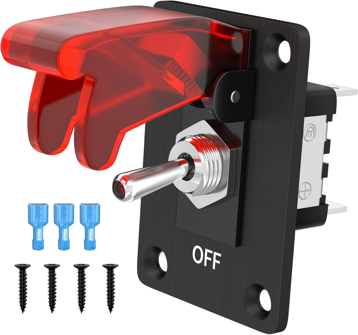 Interruptor palanca 12V 20A SPST LED cubierta seguridad