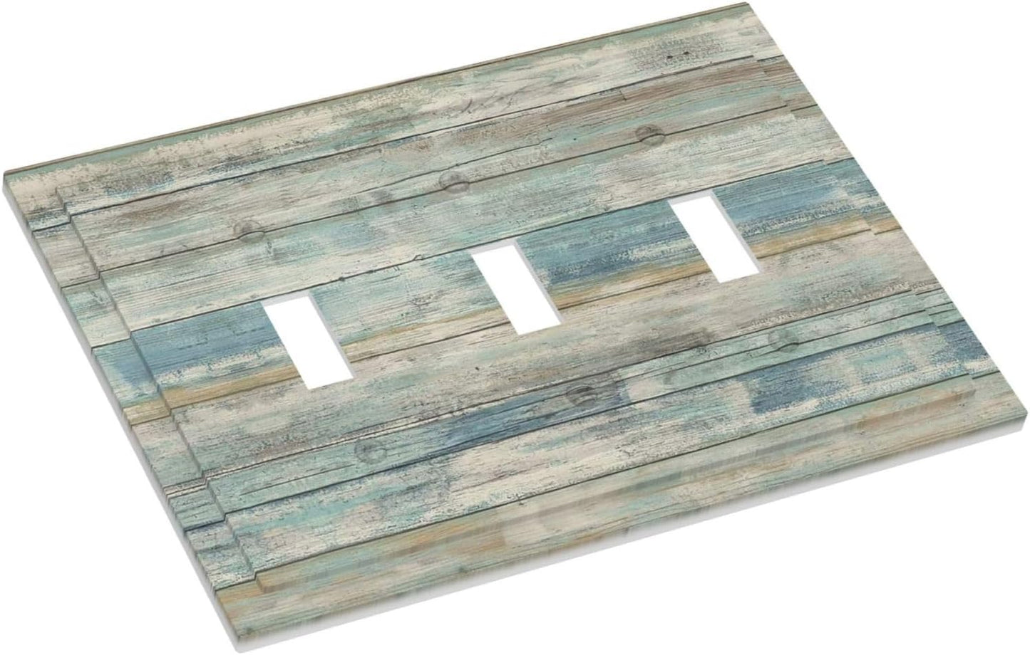 Panel madera interruptor luz triple pared decorativa