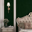 Papel tapiz terciopelo verde oscuro textura dormitorio