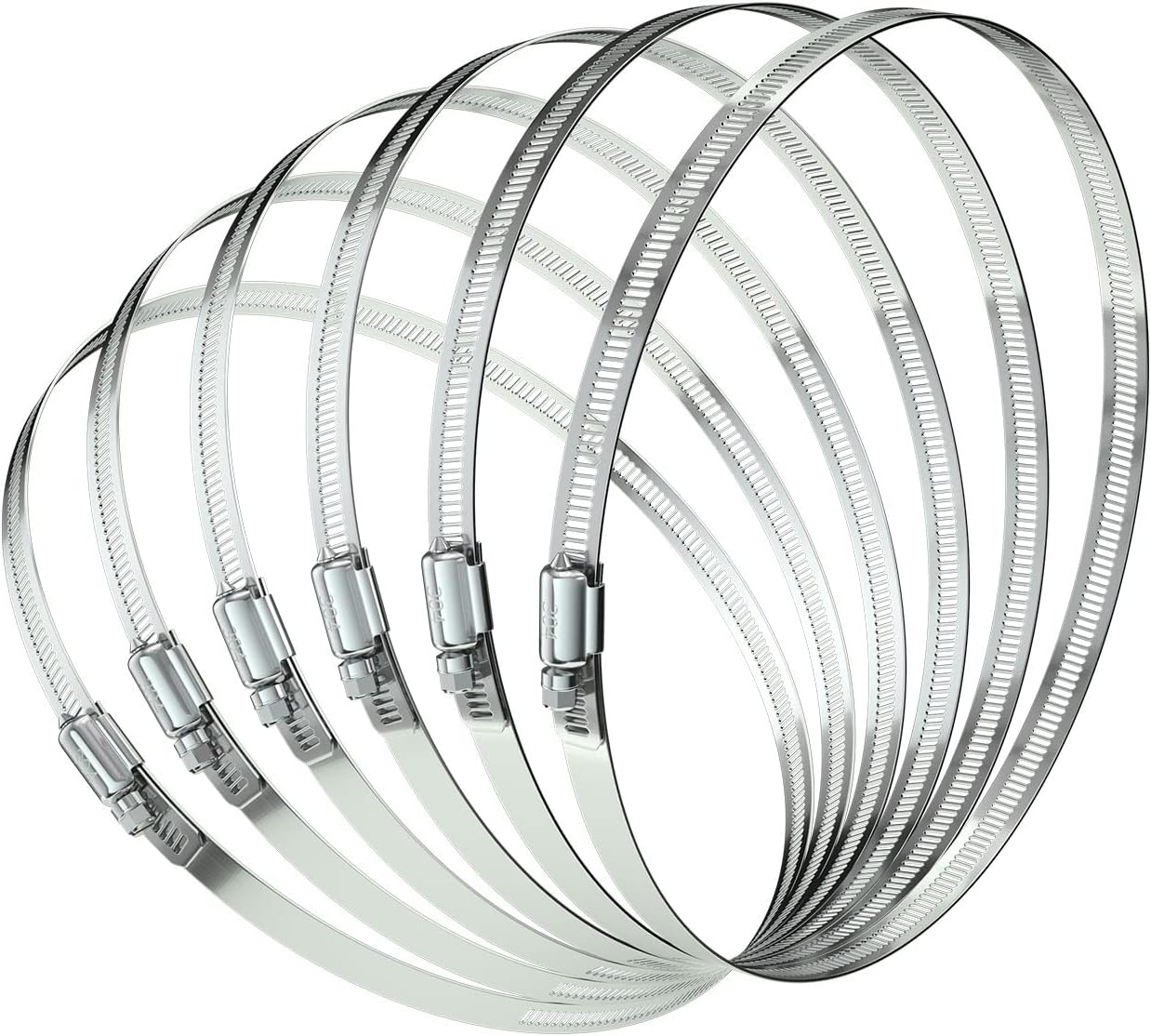 6 Abrazaderas Manguera Acero Inox 6pulg Ajustables