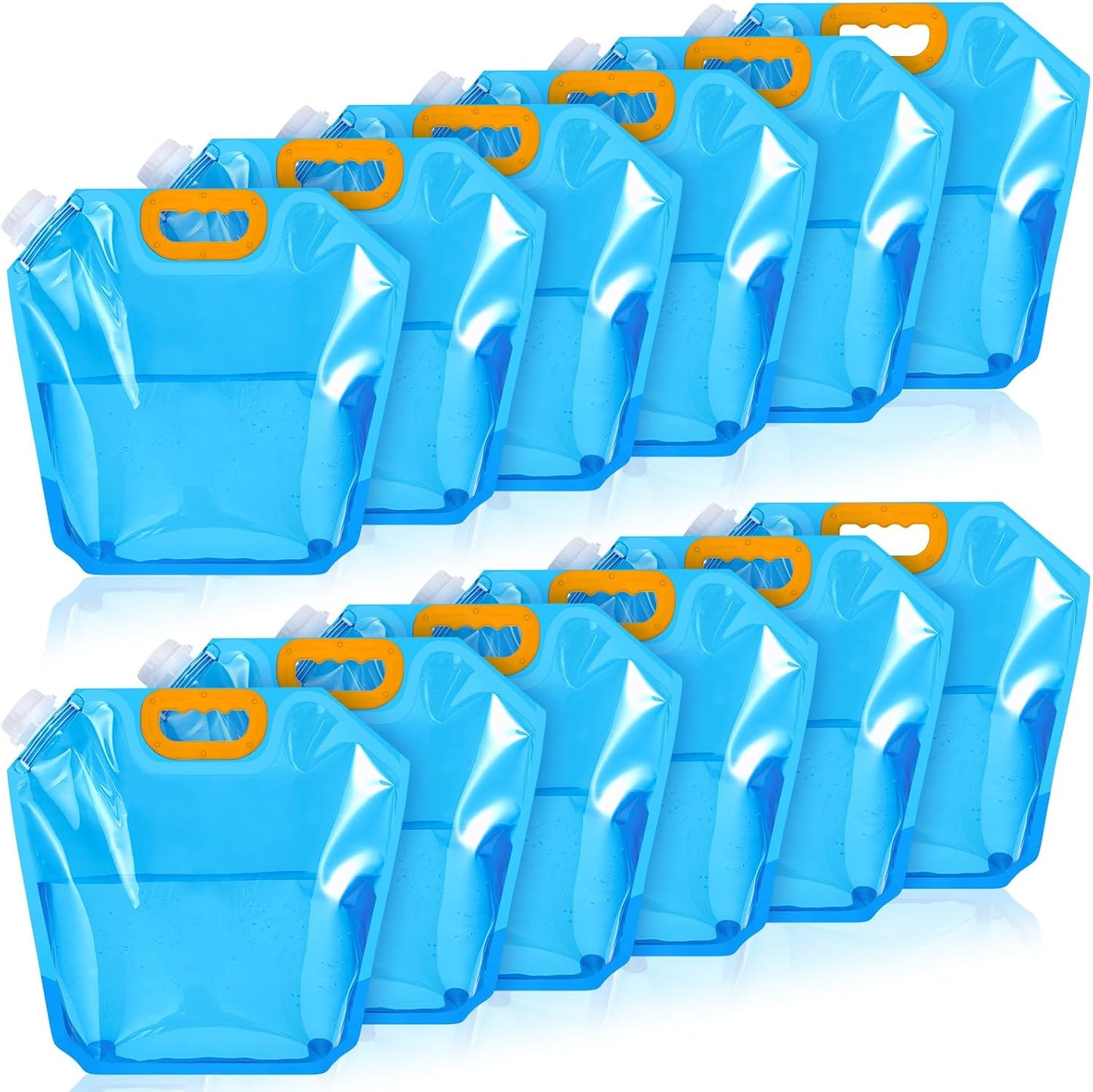 12 Pzas Bolsas Almacenamiento Agua 1.3gal Plegables Azul