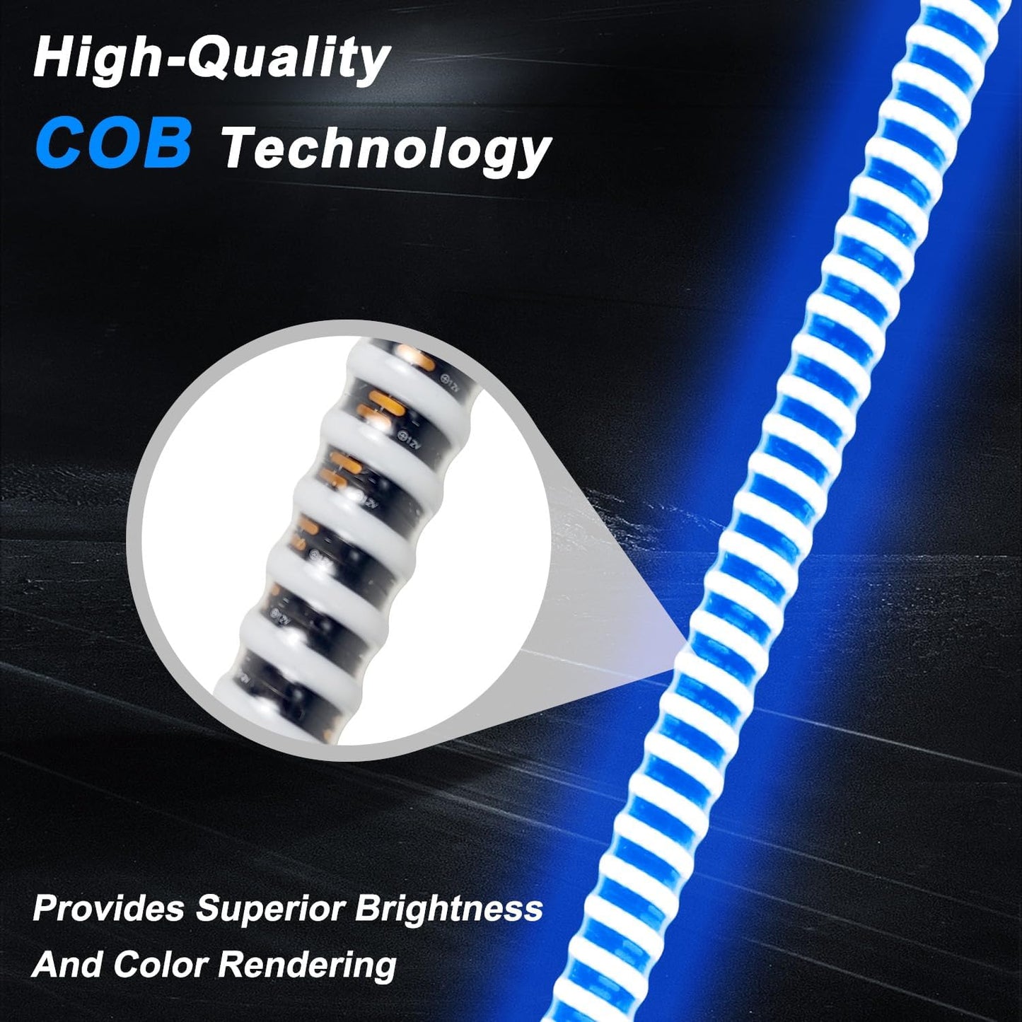 Luz látigo azul cob 61cm para camiones ATV UTV