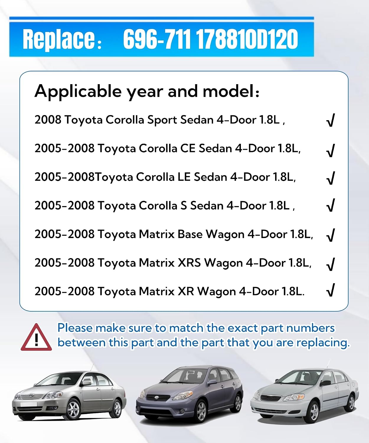 Manguera aire motor Toyota Corolla 05-08 Matrix 05-08