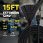 Cable extensión negro 15pies 12AWG exterior 3 salidas 15A