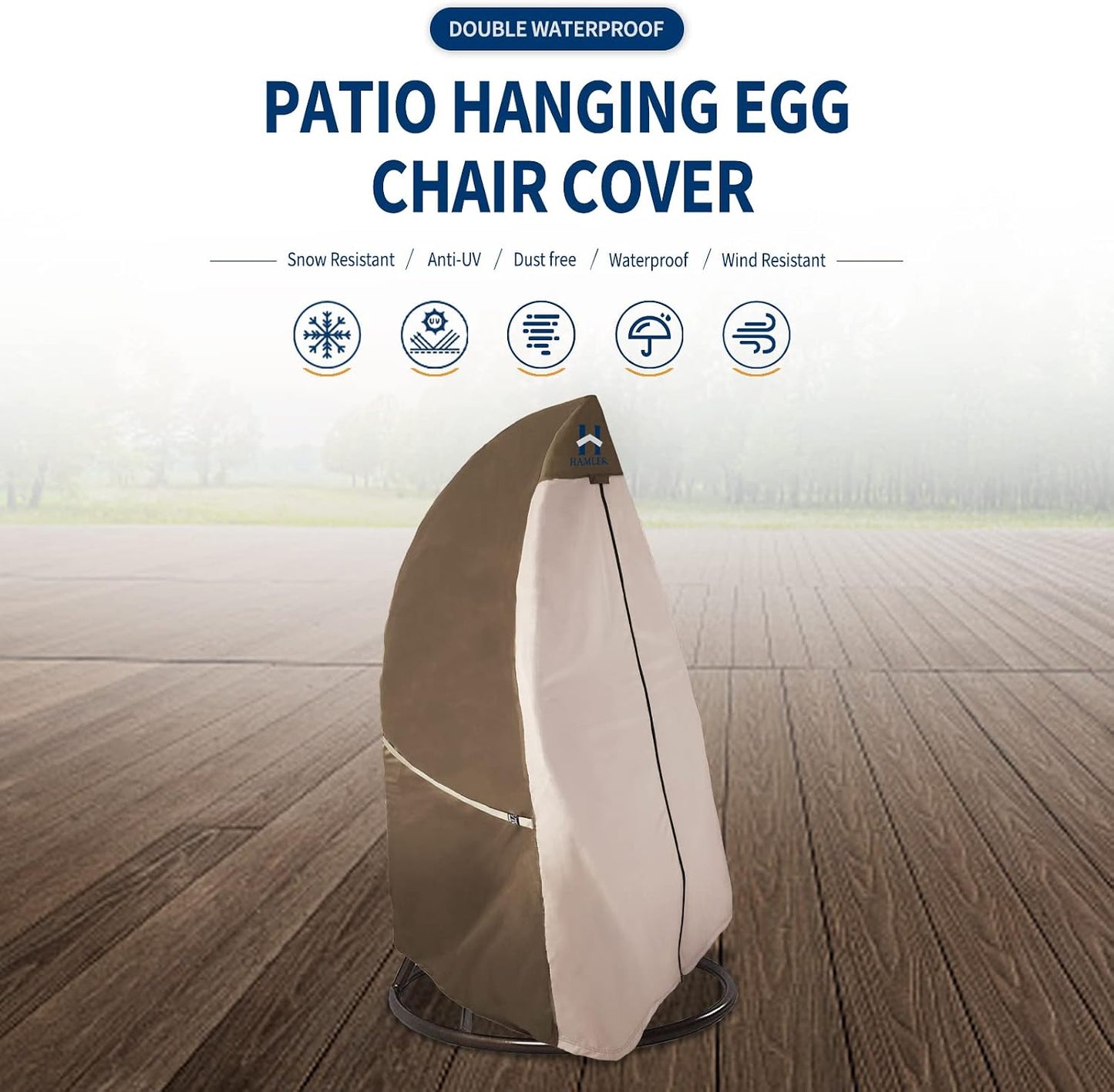 Funda silla patio mimbre resistente impermeable 66x43x68"
