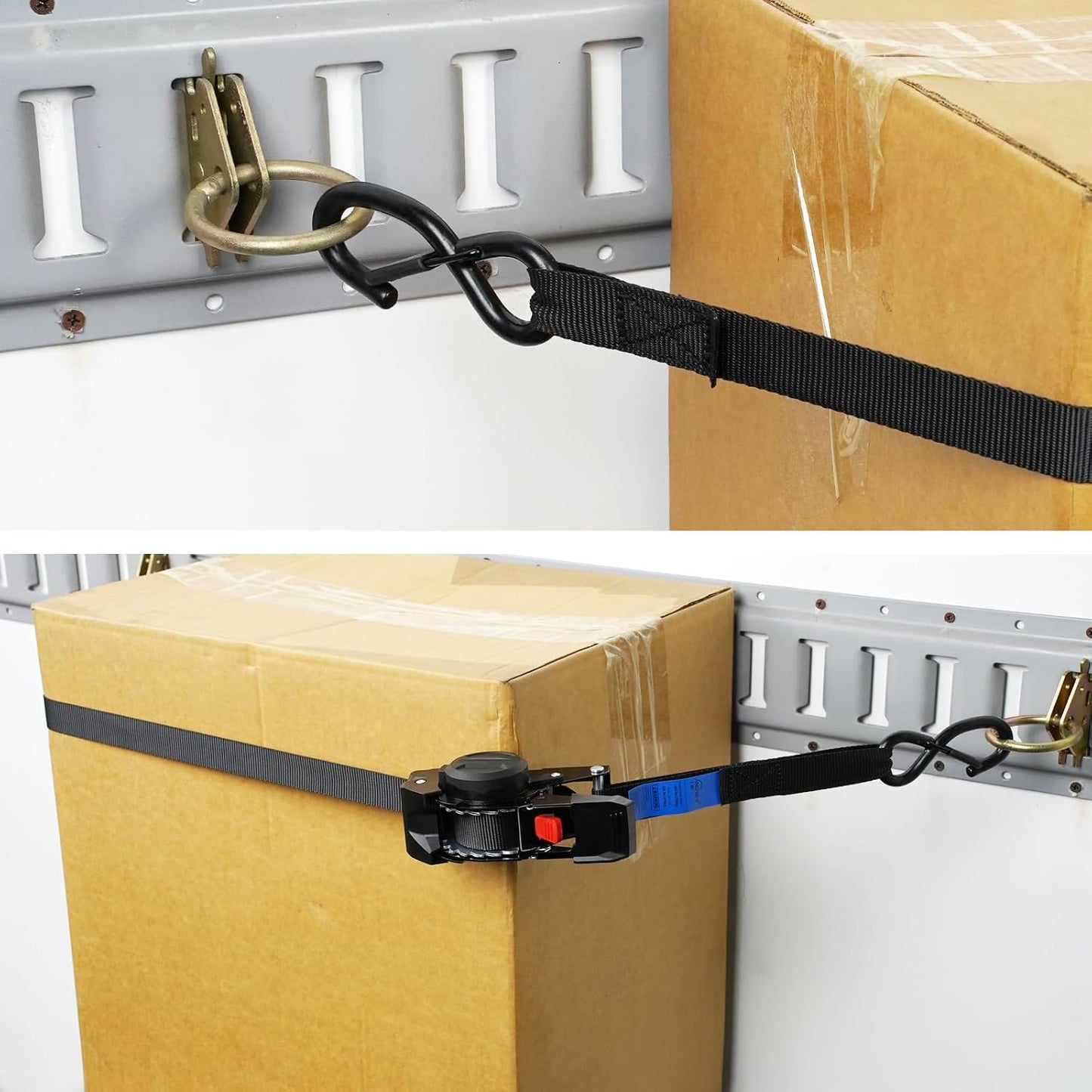 Correa trinquete retráctil 1pulg x9.8ft 700lb negro