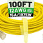 Cable extensión exterior 100ft 12/3 impermeable 15Amp ETL