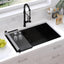 Fregadero cocina acero inox 32x19pulg negro antiarañazos