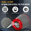 Filtro aire universal cono acero inox 76mm rojo