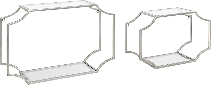 Estantes horizontales modernos set 2 color plateado