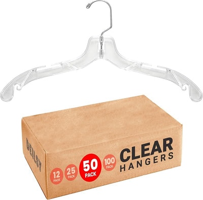 Perchas plástico transparente set 50 para armario