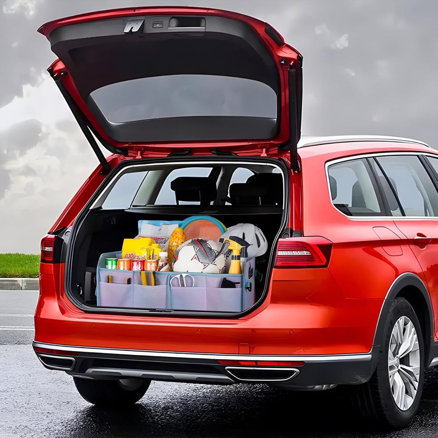 Organiz. maletero SUV y sedán 70L correas ajustables