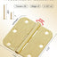 Bisagras puerta doradas 3.5" redondas 24 pzas latón satinado