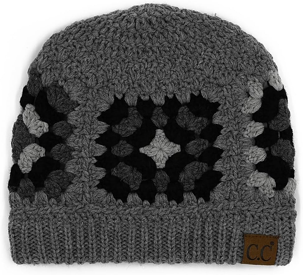 Gorro ganchillo multicolor diadema unisex invierno