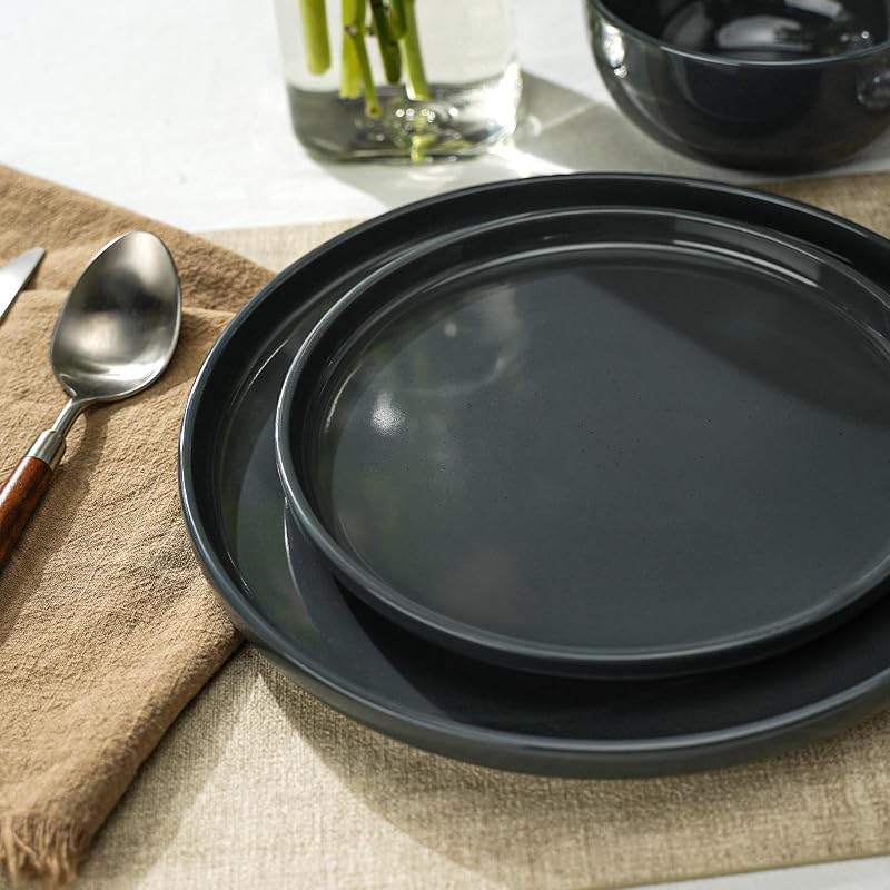 Set 24 Pzas Platos Cerámica Moteada 8 Personas