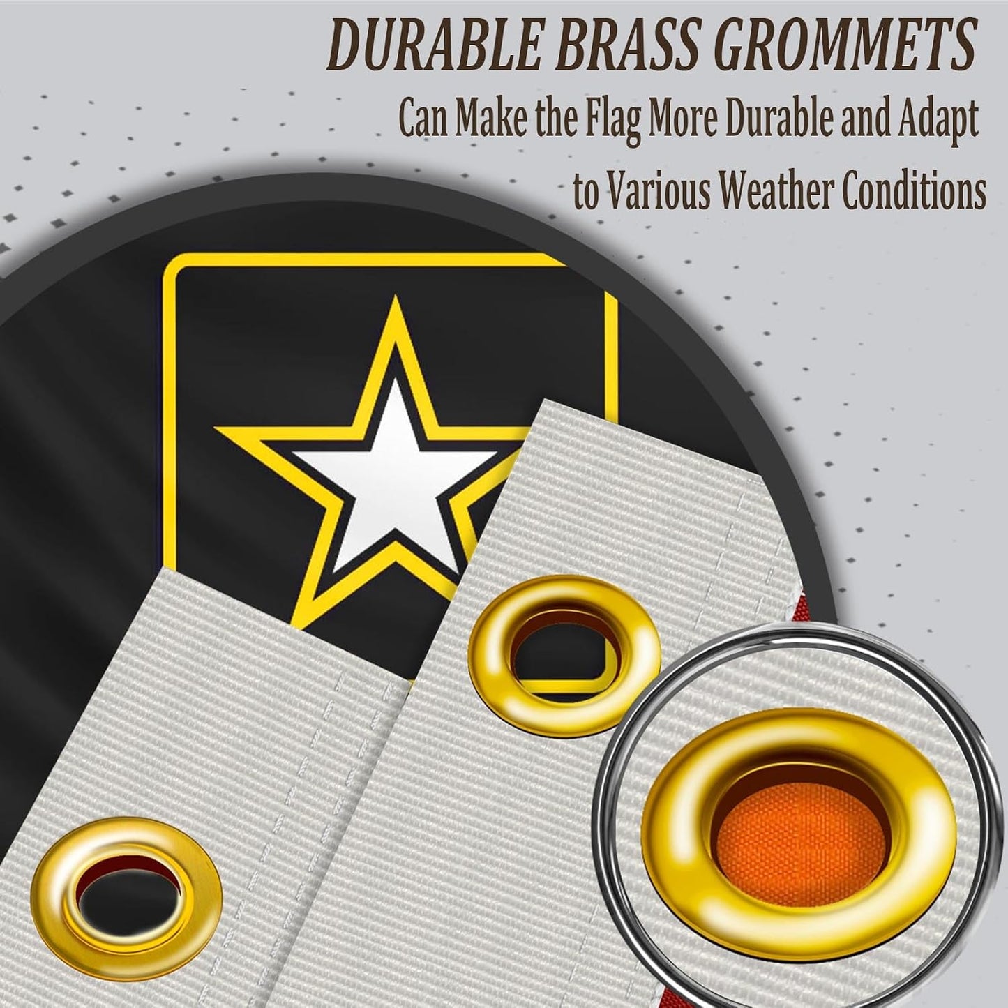 Bandera ejército EE.UU. 3x5" doble cara poliéster 3 capas