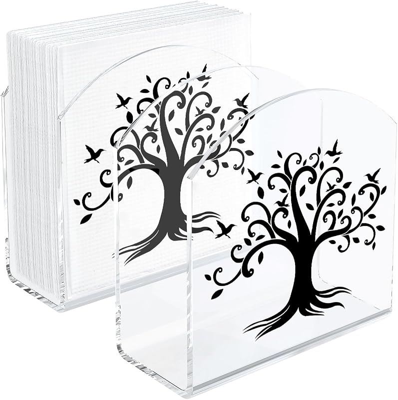 Servilletero decorativo árbol vida 5x5pulg set 2