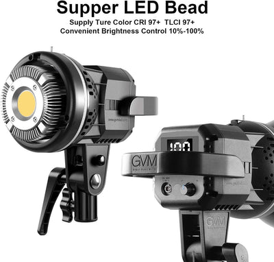 Luz LED 80W CRI97 5600K con reflector para video y fotografía