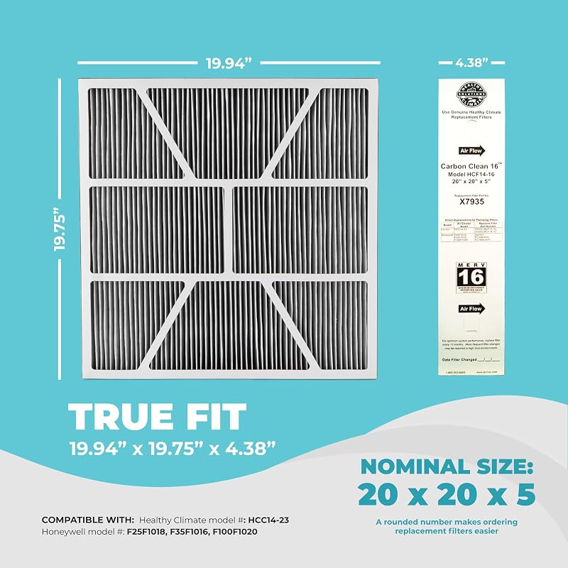 Filtro horno 20x20x5 MERV 16 pack 2 con paño limpieza
