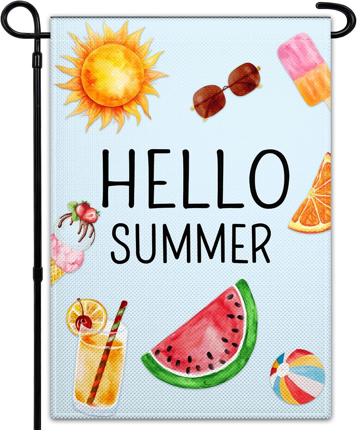 Banderas jardín 12x18pulg doble cara helado frutas decoración