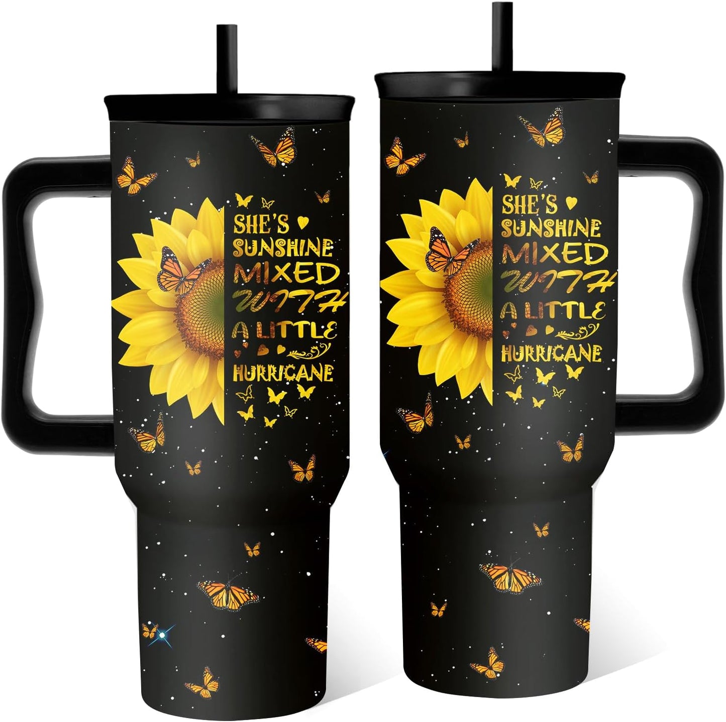 Vaso positivo girasol 40oz para mujer regalo Navidad