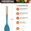 Cucharas silicona antiadherente mango madera 13.2pulg azul