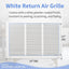 Rejilla aire retorno acero 18x12pulg para techo y pared