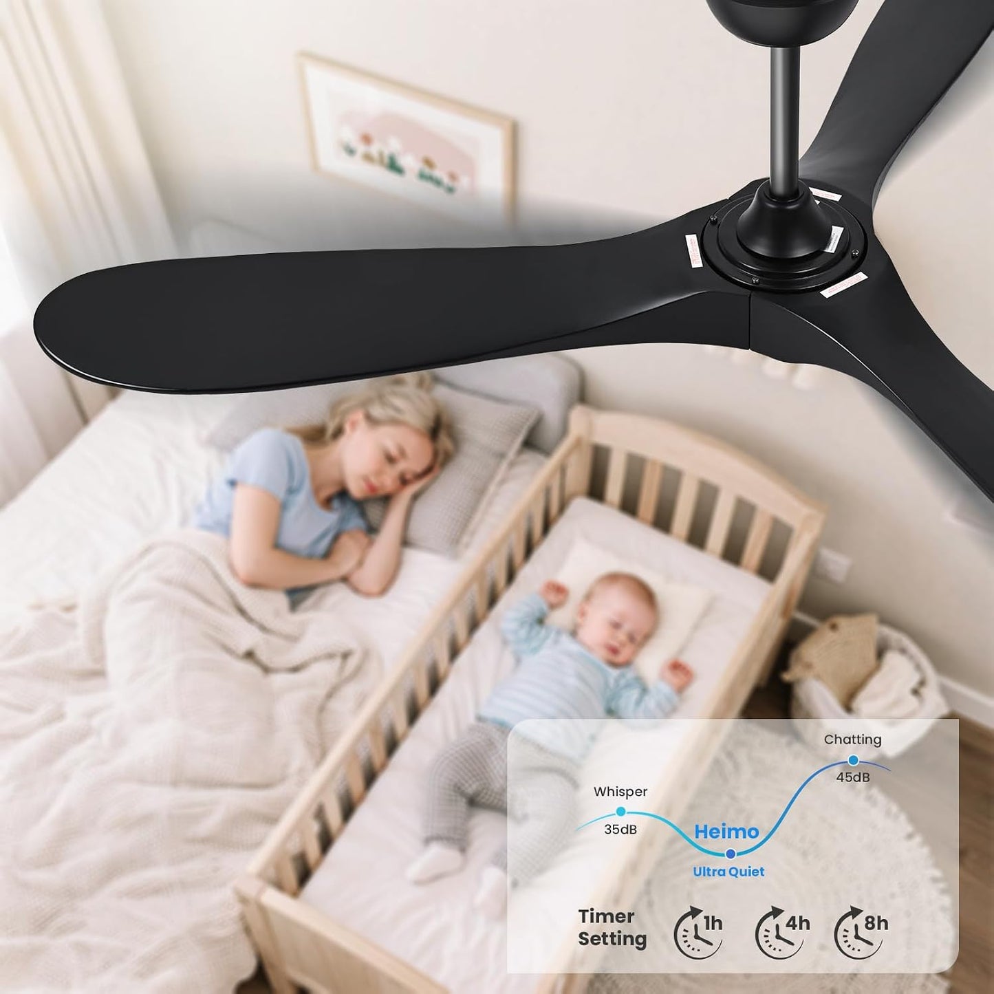 Ventilador techo madera 72pulg sin luz para patios y salas