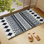 Alfombra geométrica bohemia 2x3ft antiderrap blanco y negro
