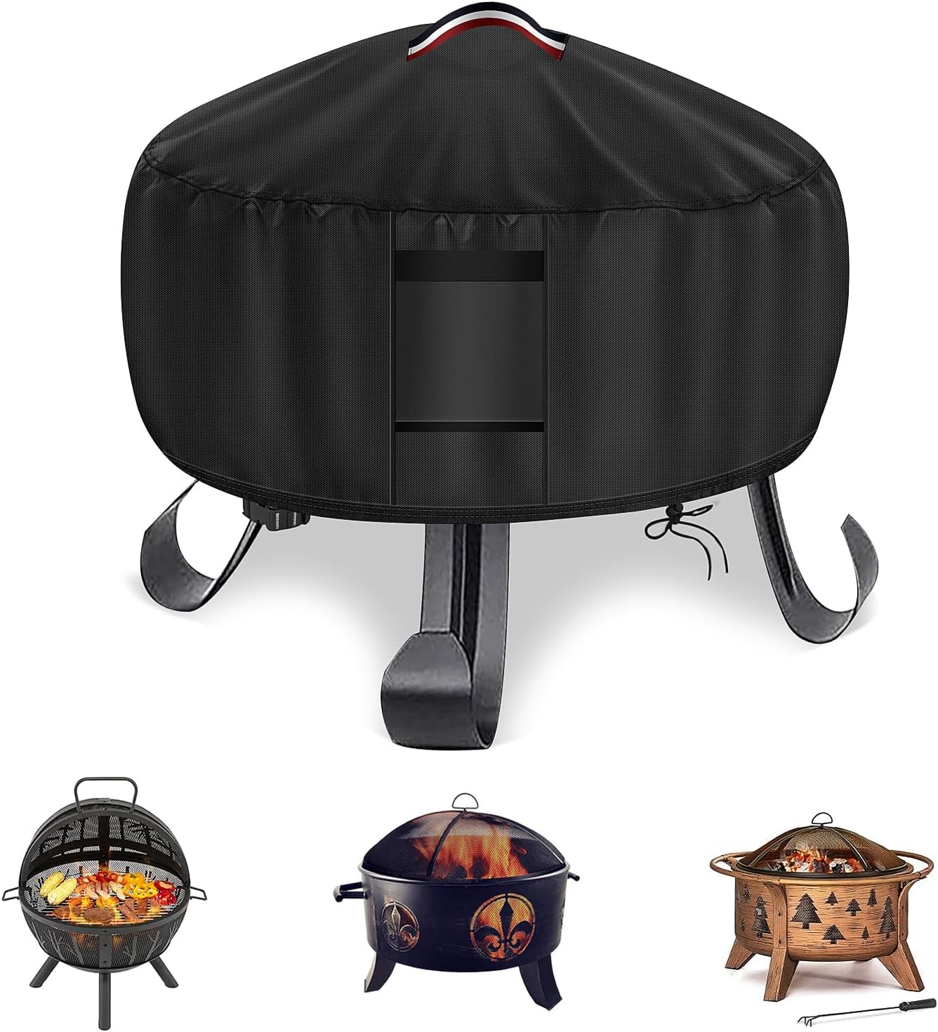 Cubierta redonda hoguera 36pulg impermeable para mesa fuego