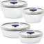 Set 8 Pzas Utensilios Microondas Vidrio Tapas Herméticas