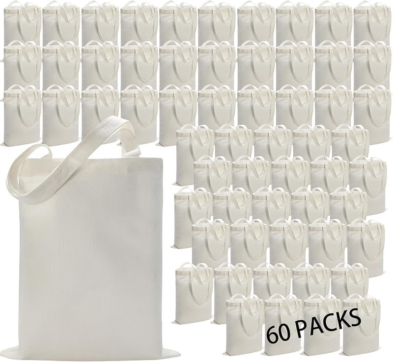 60 Bolsas Lona Reutilizables 14x16pulg para Manualidades