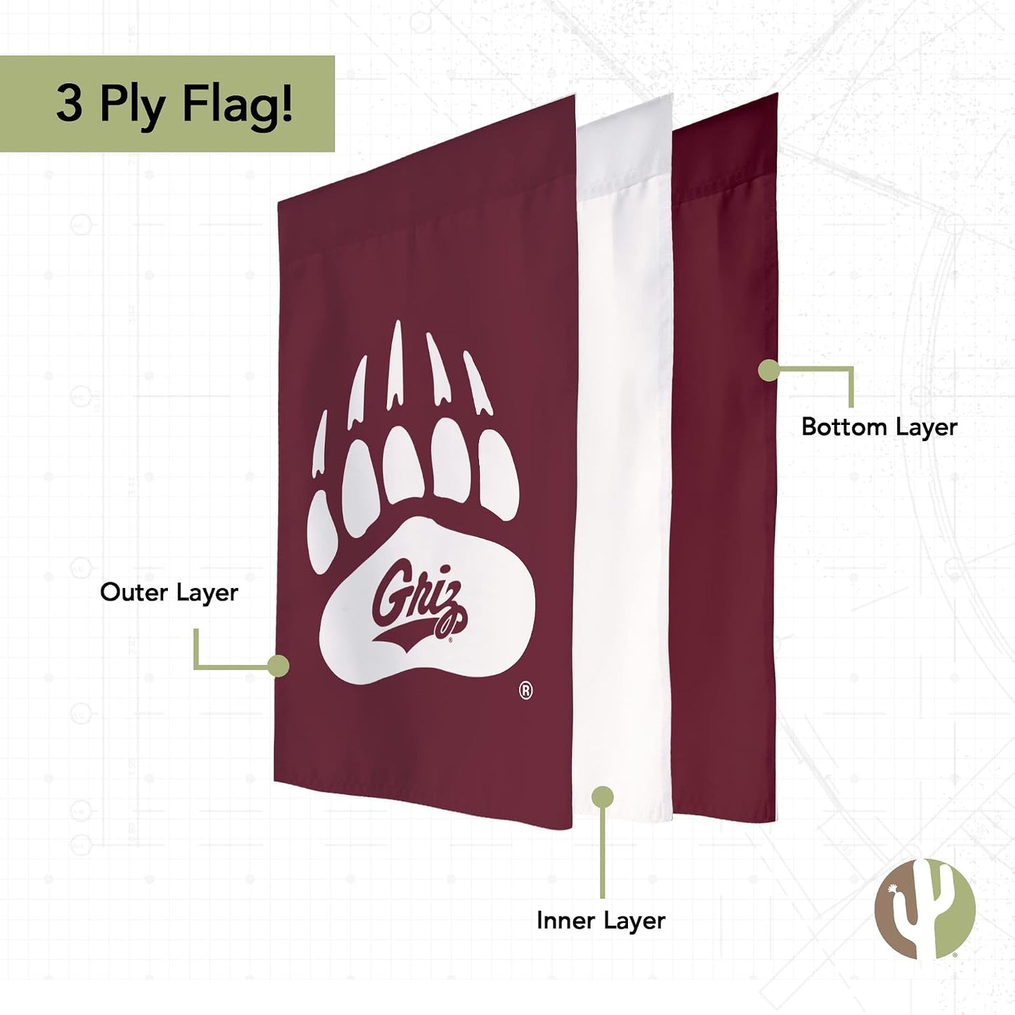 Bandera jardín UM Montana Grizzlies 19x12pulg