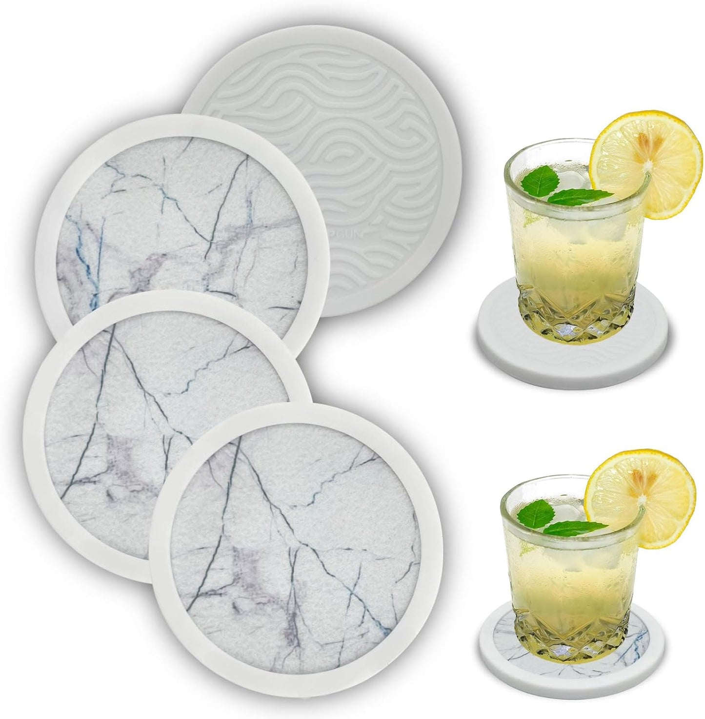 4 Pzas posavasos silicona antideslizante para mesa madera