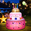 Decoración inflable pastel cumpleaños 5.5ft con luces LED