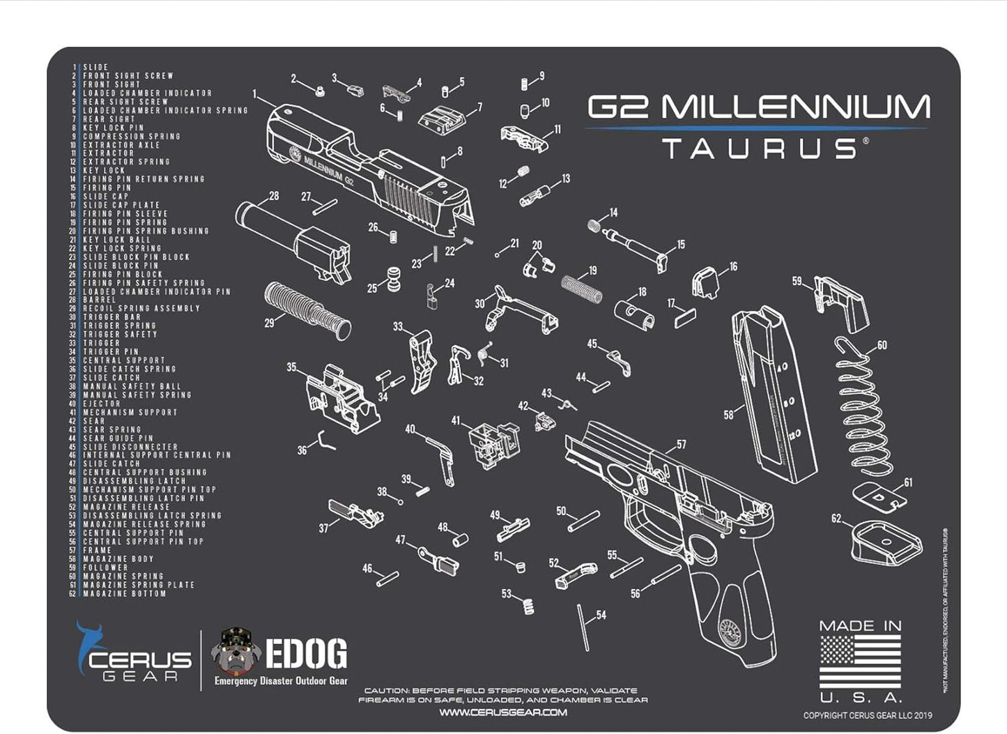 Alfombrilla limpieza Taurus G2 acolchada 0.118pulg
