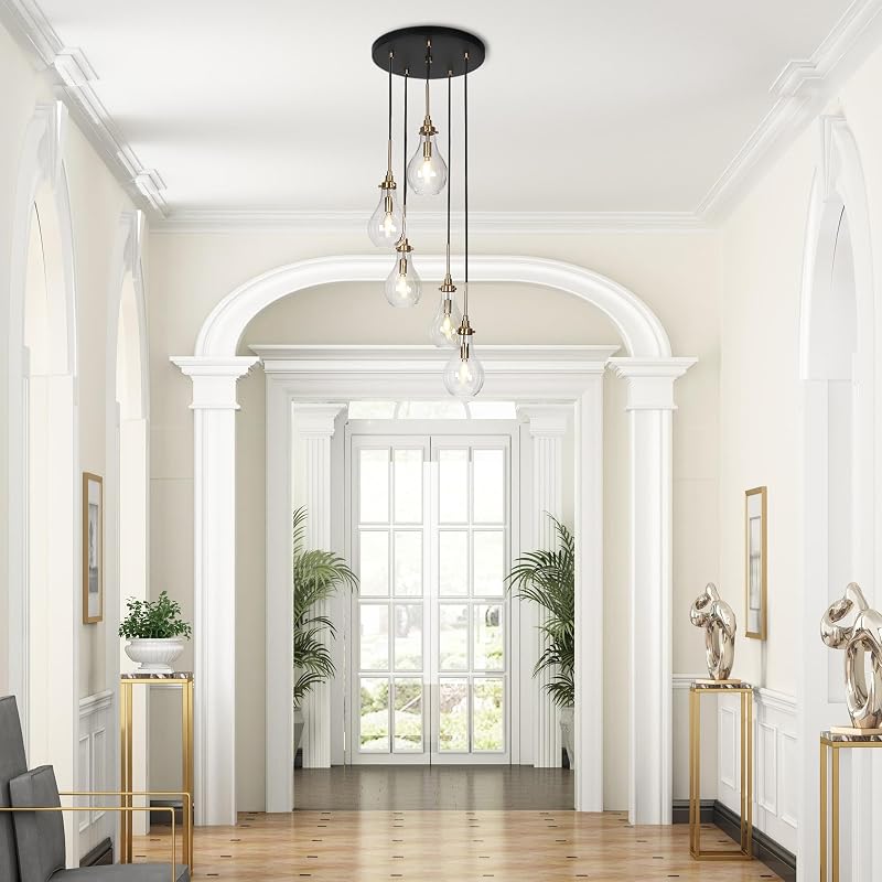 Candelabro 5 luces vidrio transparente cocina comedor