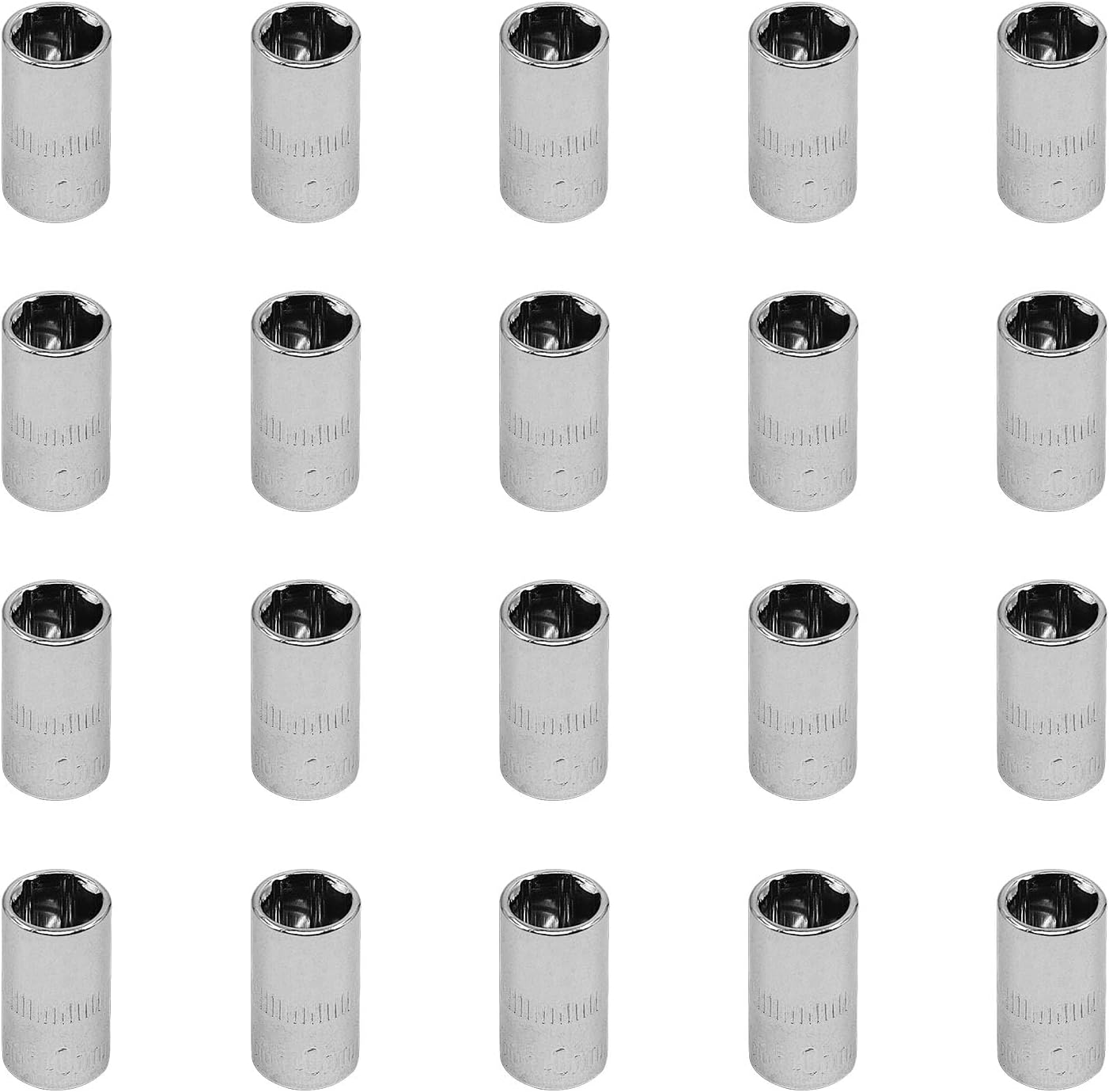 Set 20 Pzas Llaves Vaso 6 Ptos 1/4pulg 0.394pulg