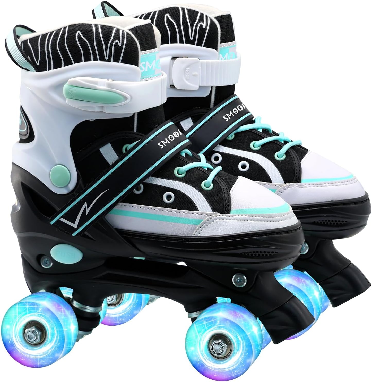 Patines lona ajustables con luces para niños 5-12 años