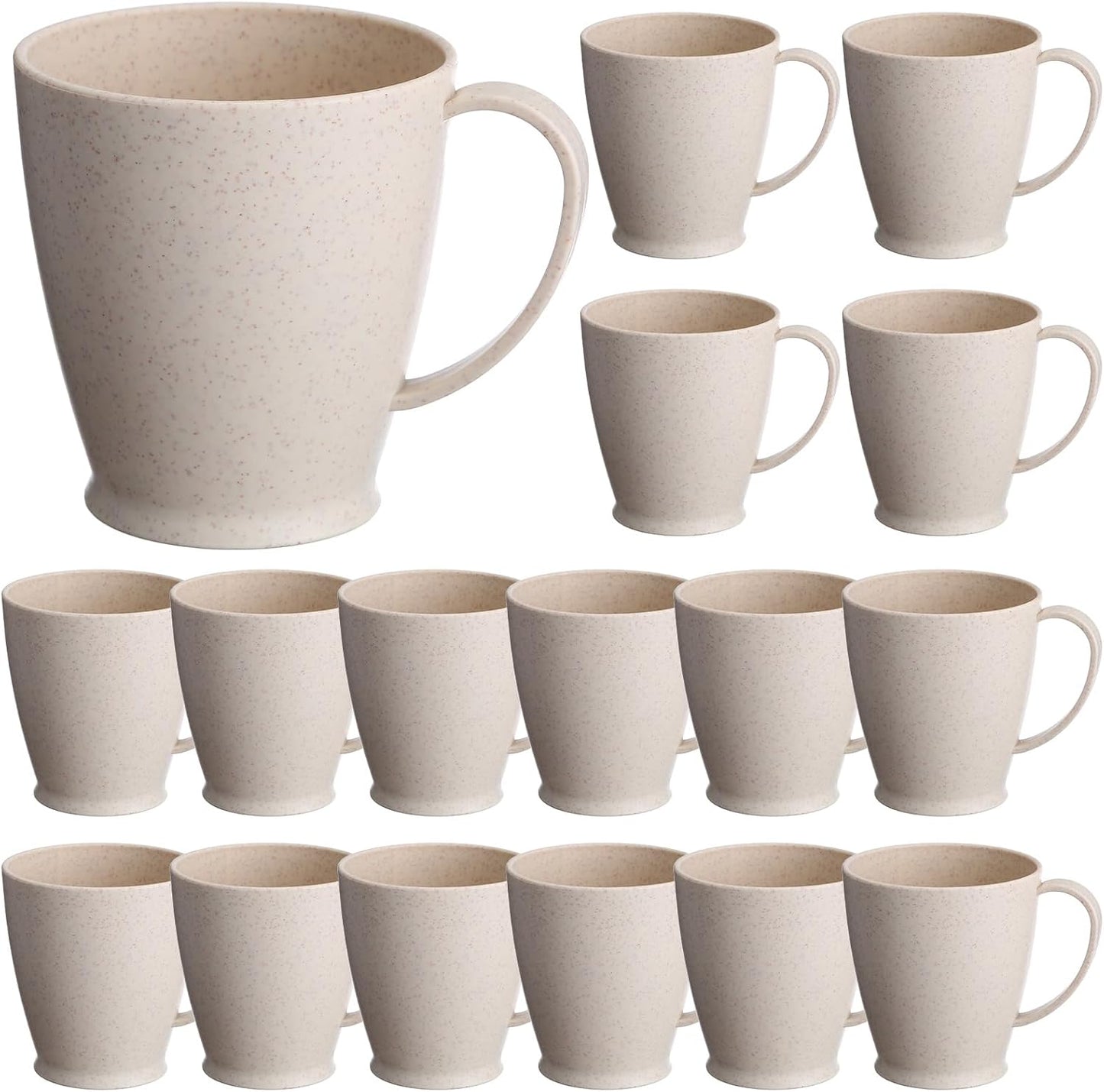 16 Tazas Café Plástico Paja 10oz Reutiliz.