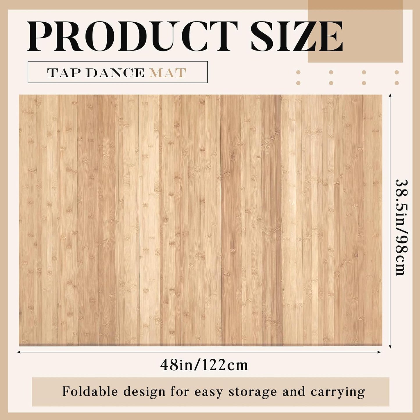 Tabla baile Tap 3.22x4pies bambú 0.315pulg suelo resistente
