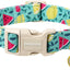 Collar perro verano diseño sandía limón ajustable